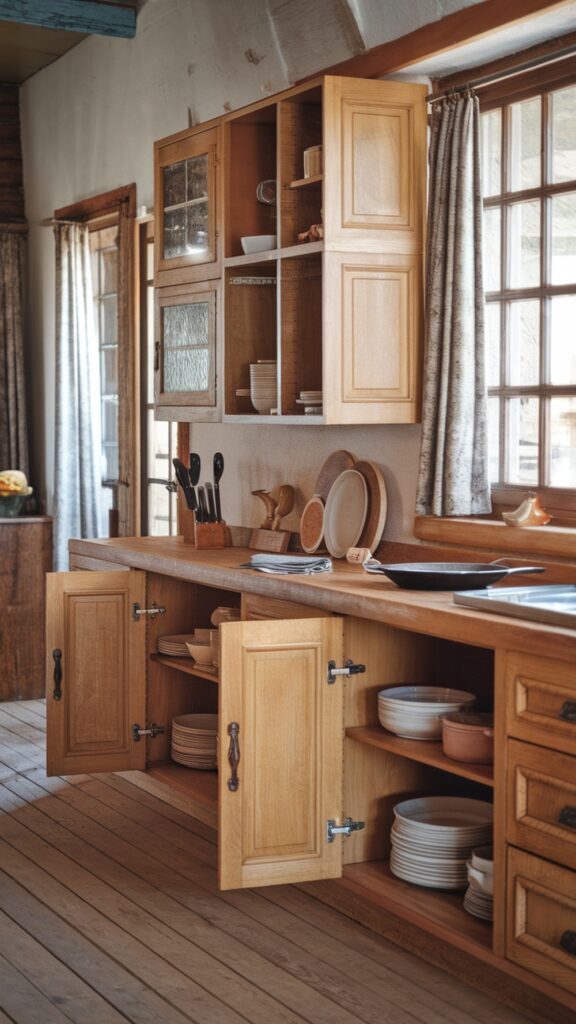 earthy kitchen with a Scandinavian Simplicity with Soft Wood Accents