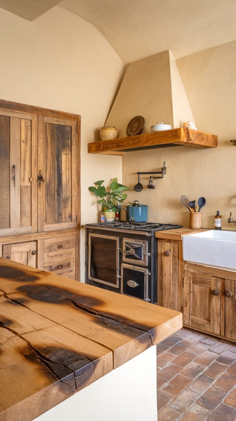 Earthy kitchen Timeless Earthy Elegance with Burnt Wood Accents