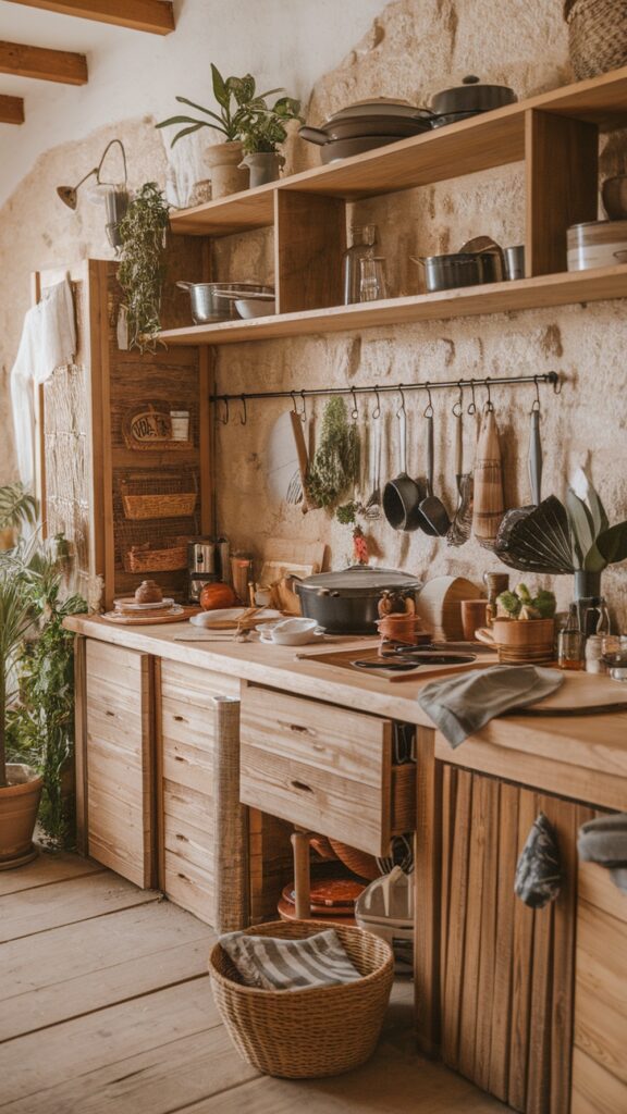 earthy kitchen with Timeless Earthy Elegance with Burnt Wood Accents